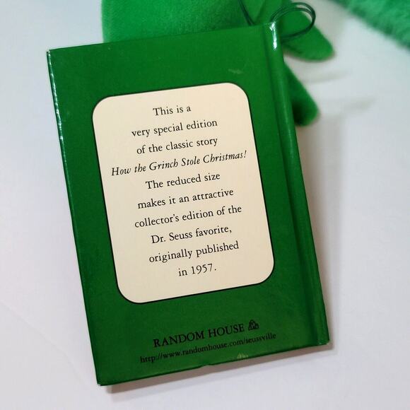 VTG Dr Seuss The GRINCH Plush 1997 Macys Christmas Stuffed Animal Large Book - Picture 8 of 14